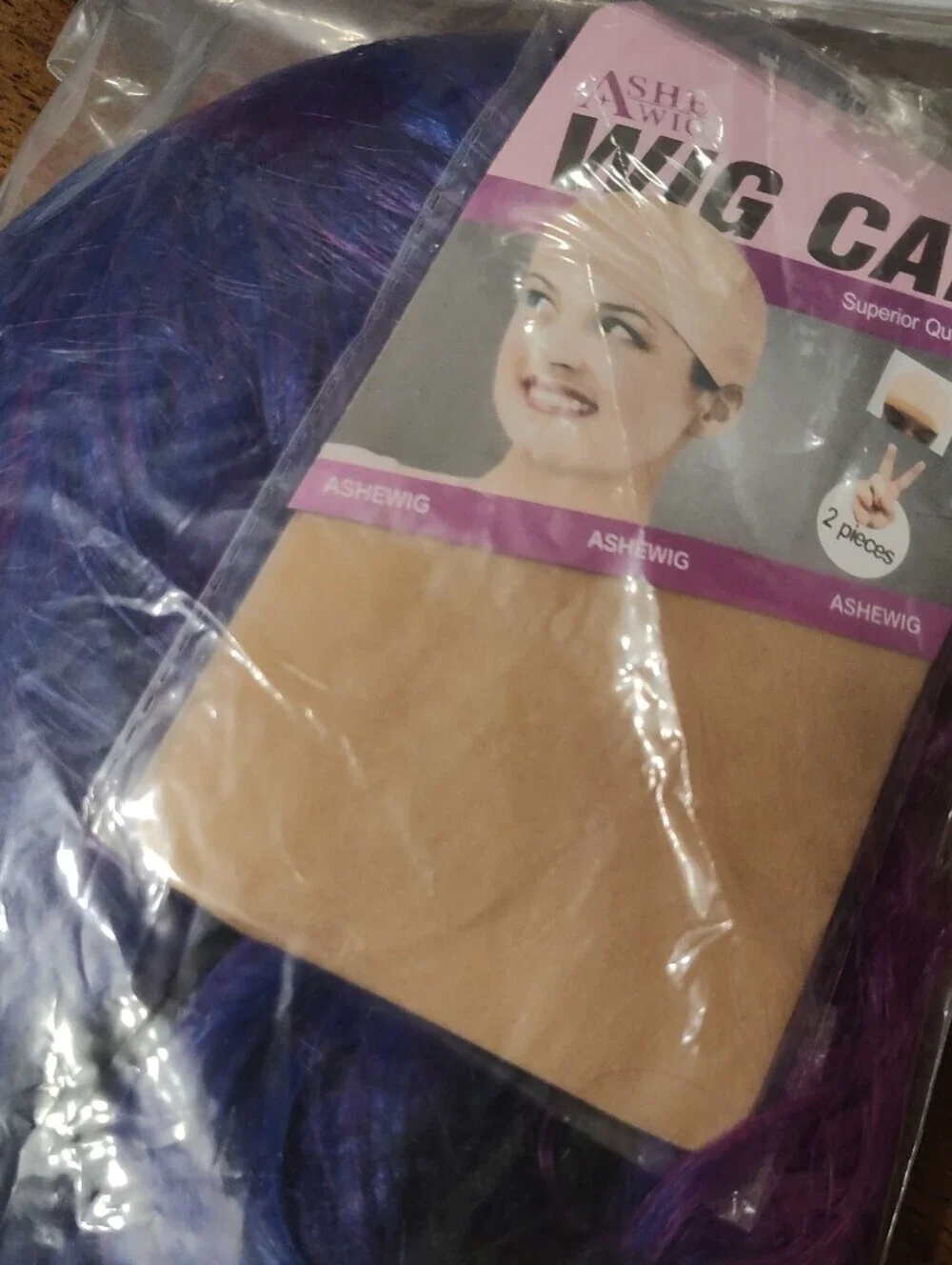 Purple And Pink Full Head Wig NWT